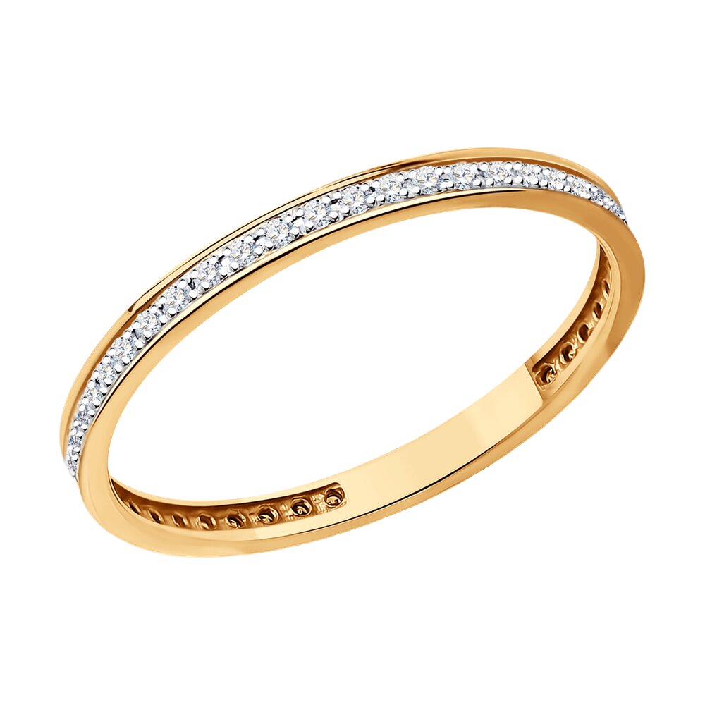 

Кольцо обручальное из красного золота с бриллиантом р. 16,5 SOKOLOV Diamonds 1012406, 1012406