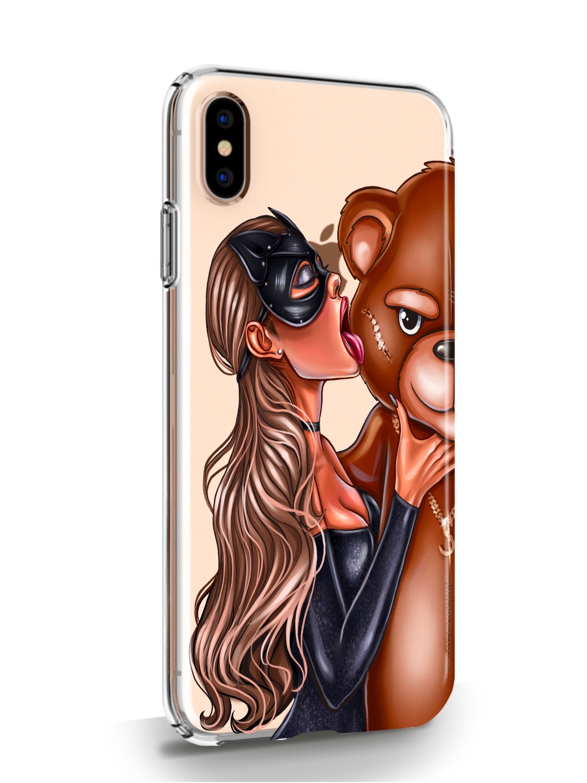 фото Чехол musthavecase для iphone xs max кошечка русая и мишка прозрачный