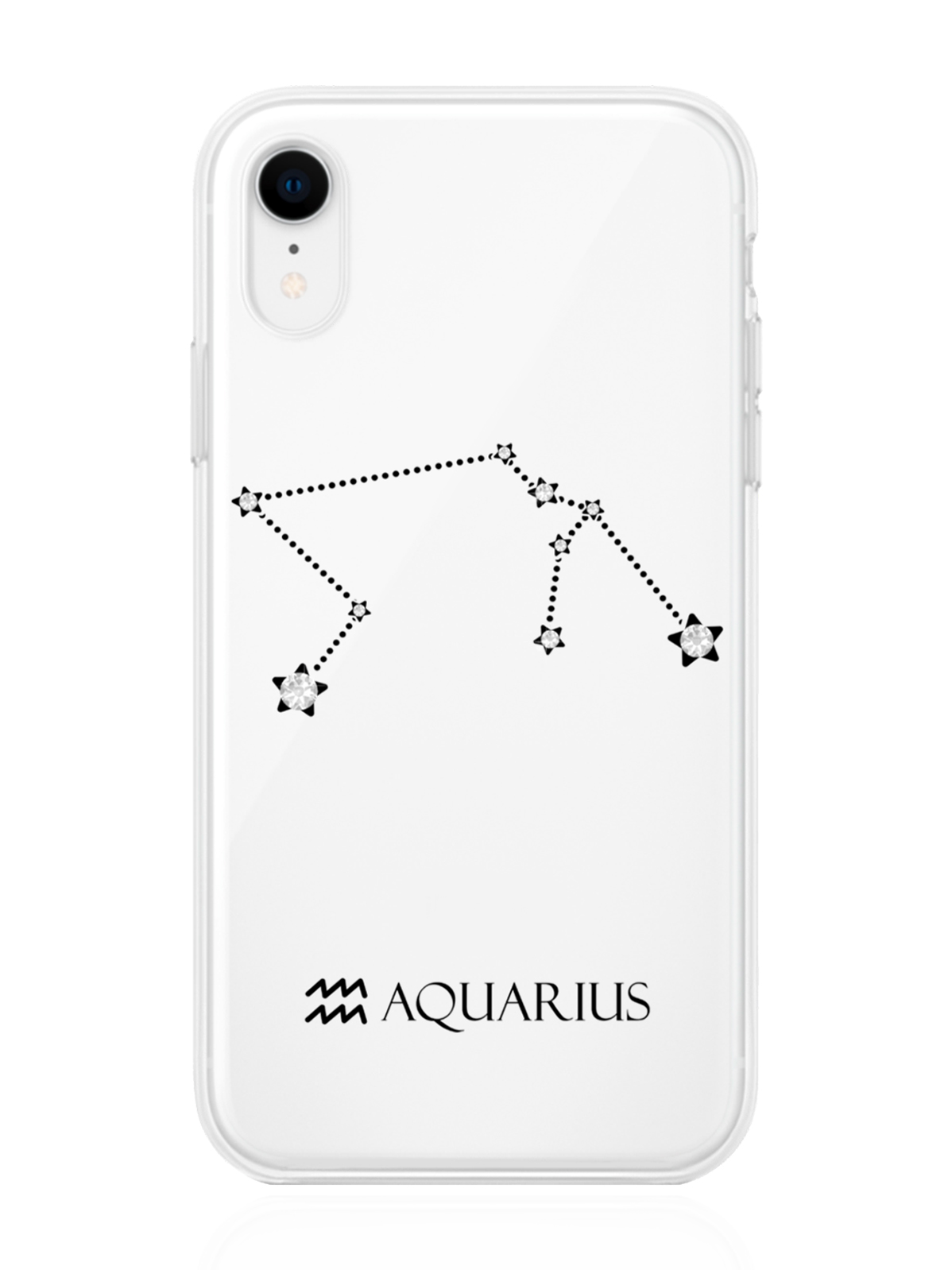 

Чехол с инкрустацией кристаллами Lux для iPhone XR Водолей Aquarius, Прозрачный, iPhone XR Знак зодиака Водолей