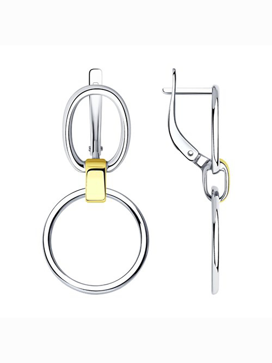 

Серьги из серебра без вставки 585Gold 702009191, 702009191