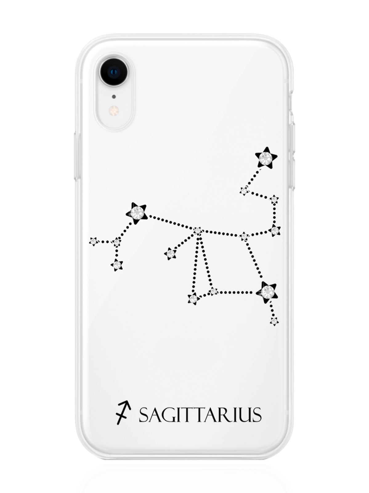 

Чехол с инкрустацией кристаллами Lux для iPhone XR Стрелец Sagittarius, Прозрачный, iPhone XR Знак зодиака Стрелец