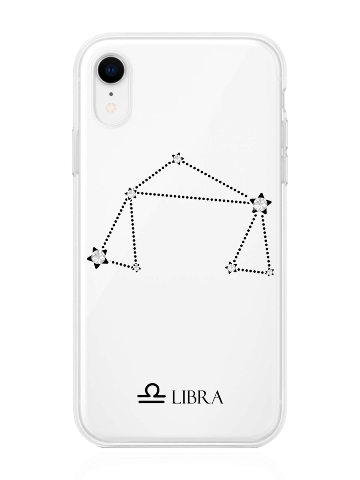 фото Чехол с инкрустацией кристаллами lux для iphone xr весы libra musthavecase