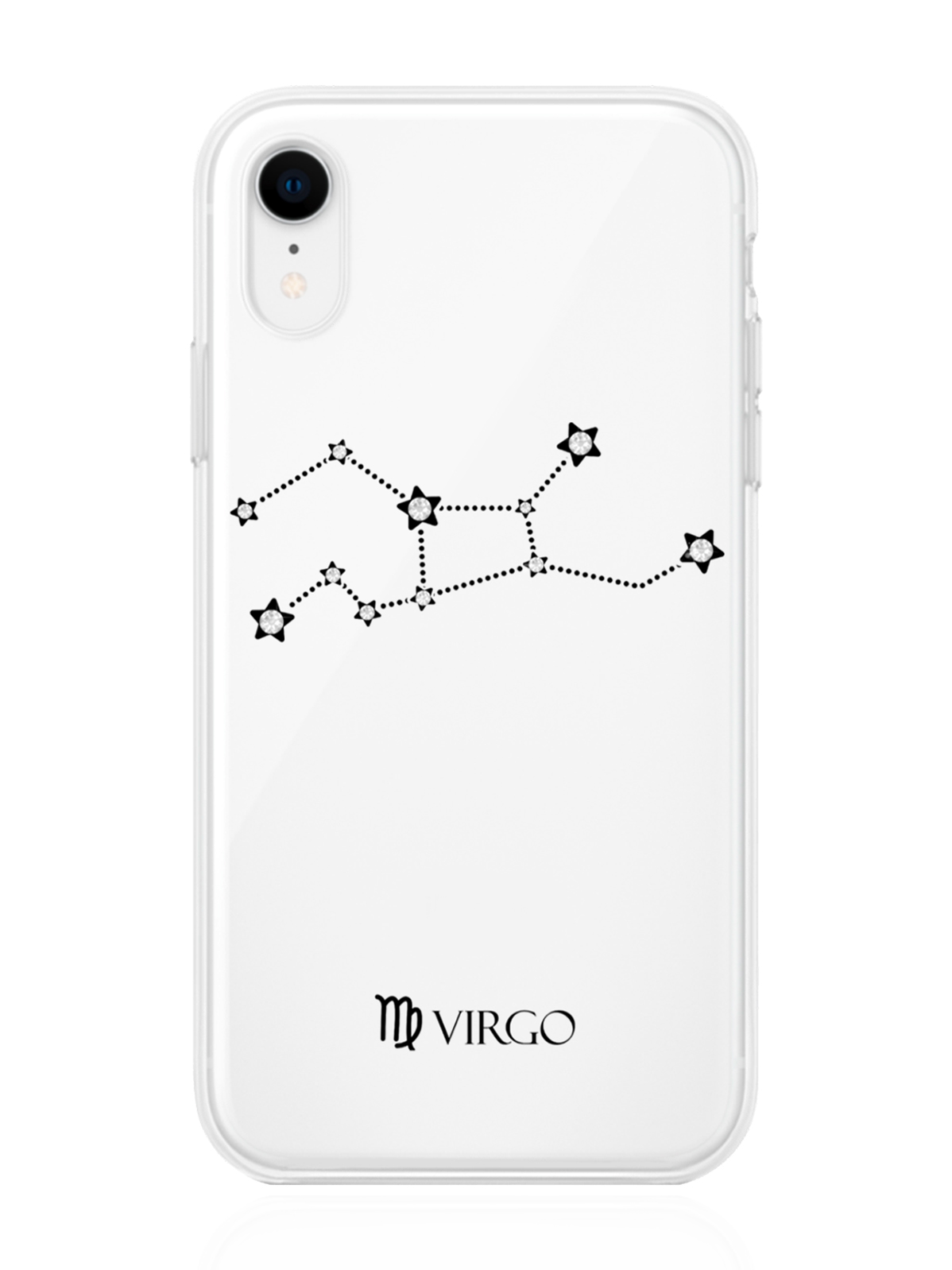 

Чехол с инкрустацией кристаллами Lux для iPhone XR Дева Virgo, Прозрачный, iPhone XR Знак зодиака Дева