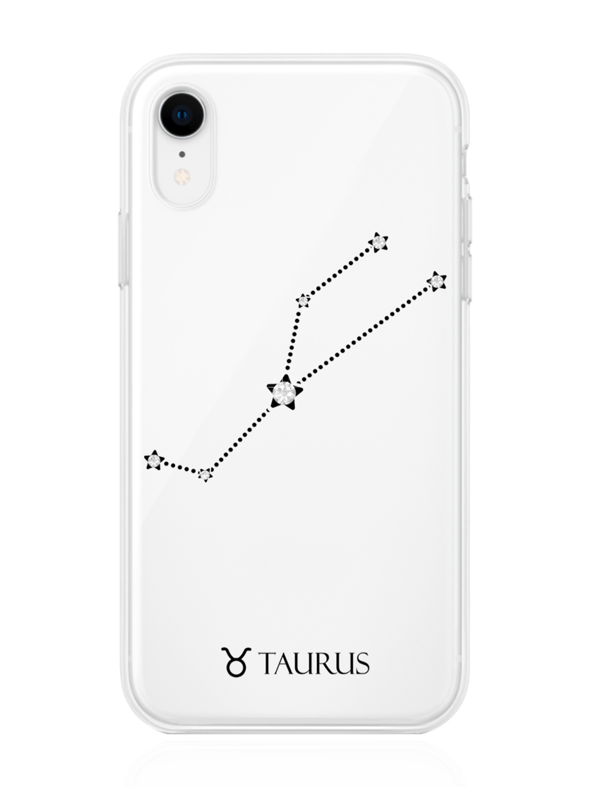 

Чехол с инкрустацией кристаллами Lux для iPhone XR Телец Taurus, Прозрачный, iPhone XR Знак зодиака Телец
