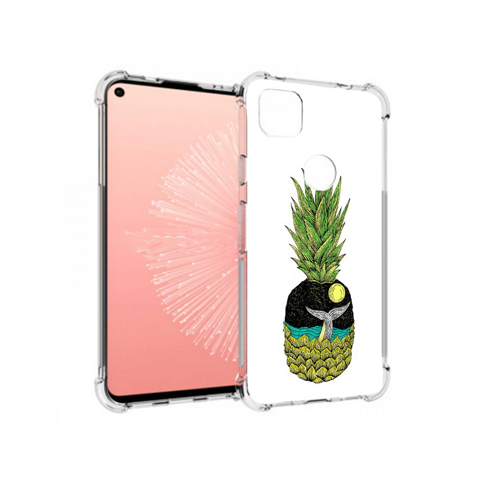 

Чехол MyPads Tocco для Google Pixel 4A ананас с китом, Прозрачный, Tocco