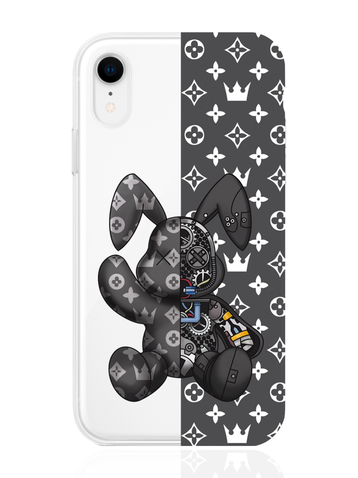 

Чехол MustHaveCase для iPhone XR Bunny Серый прозрачный, iPhone XR Bunny Серый