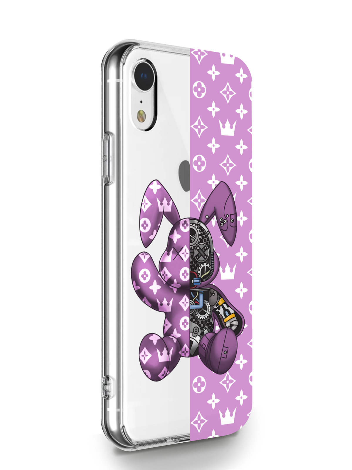 фото Чехол musthavecase для iphone xr bunny розовый прозрачный