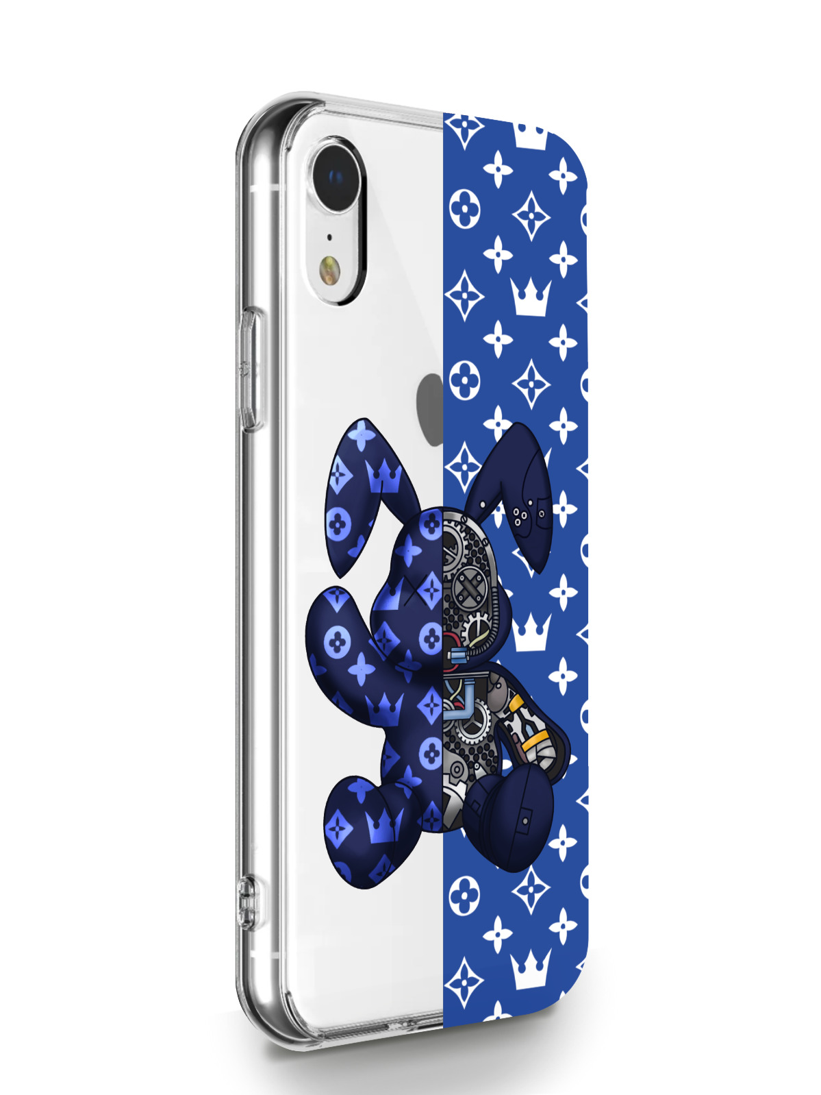 фото Чехол musthavecase для iphone xr bunny синий прозрачный