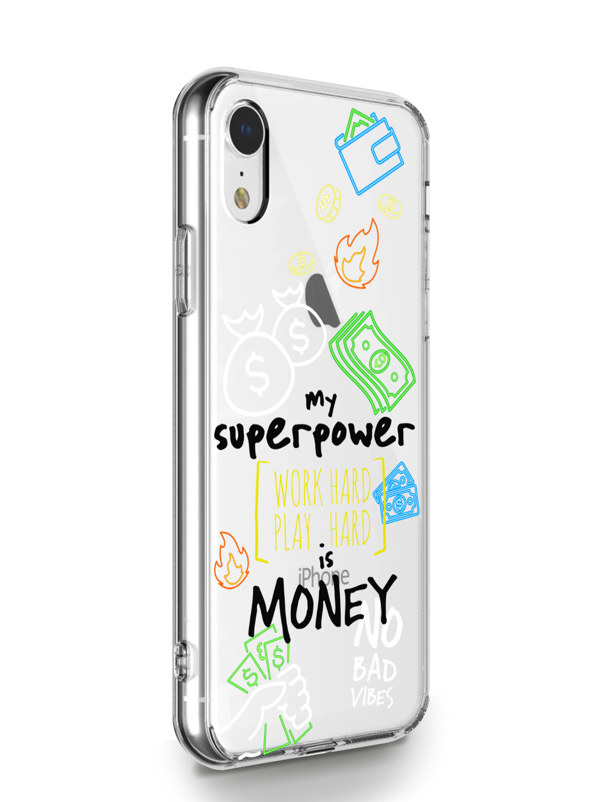 фото Чехол musthavecase для iphone xr my superpower is money прозрачный