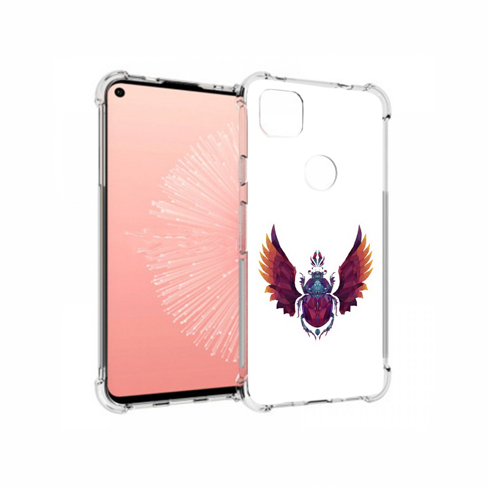 

Чехол MyPads Tocco для Google Pixel 4A алмазный скоробей, Прозрачный, Tocco