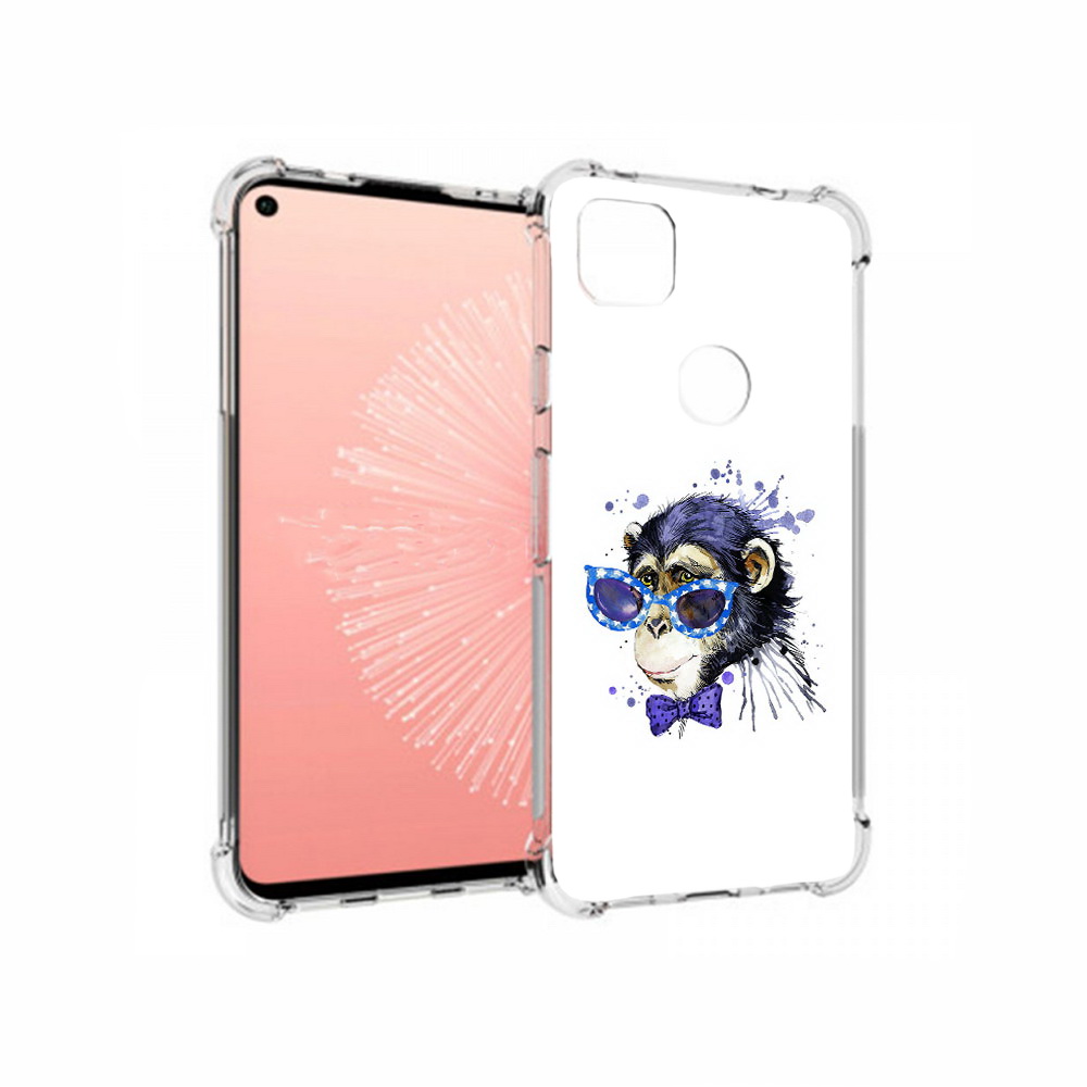 

Чехол MyPads Tocco для Google Pixel 4A акварельная обезьяна, Прозрачный, Tocco