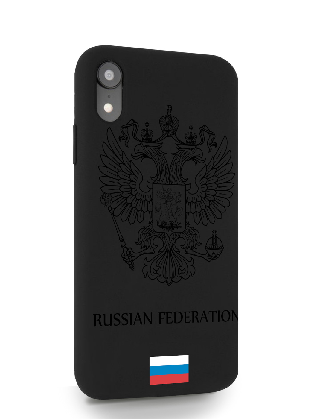 фото Чехол musthavecase для iphone xr черный лаковый герб россия черный