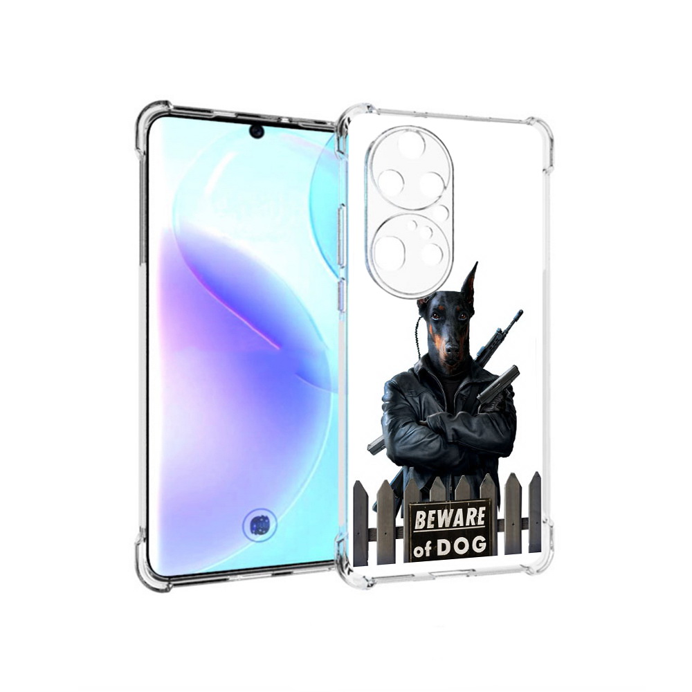 

Чехол MyPads Tocco для Huawei P50 Pro доберман, Прозрачный, Tocco