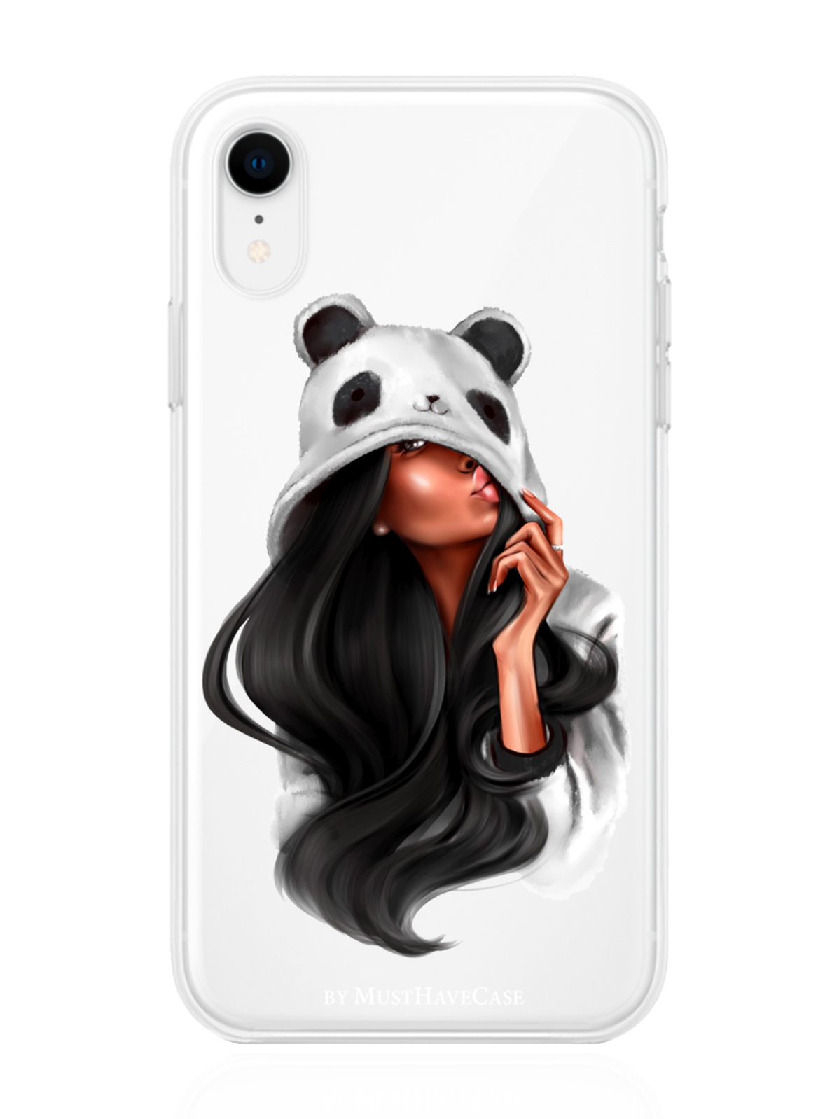 

Чехол MustHaveCase для iPhone XR Панда прозрачный, iPhone XR Panda Girl/ Панда