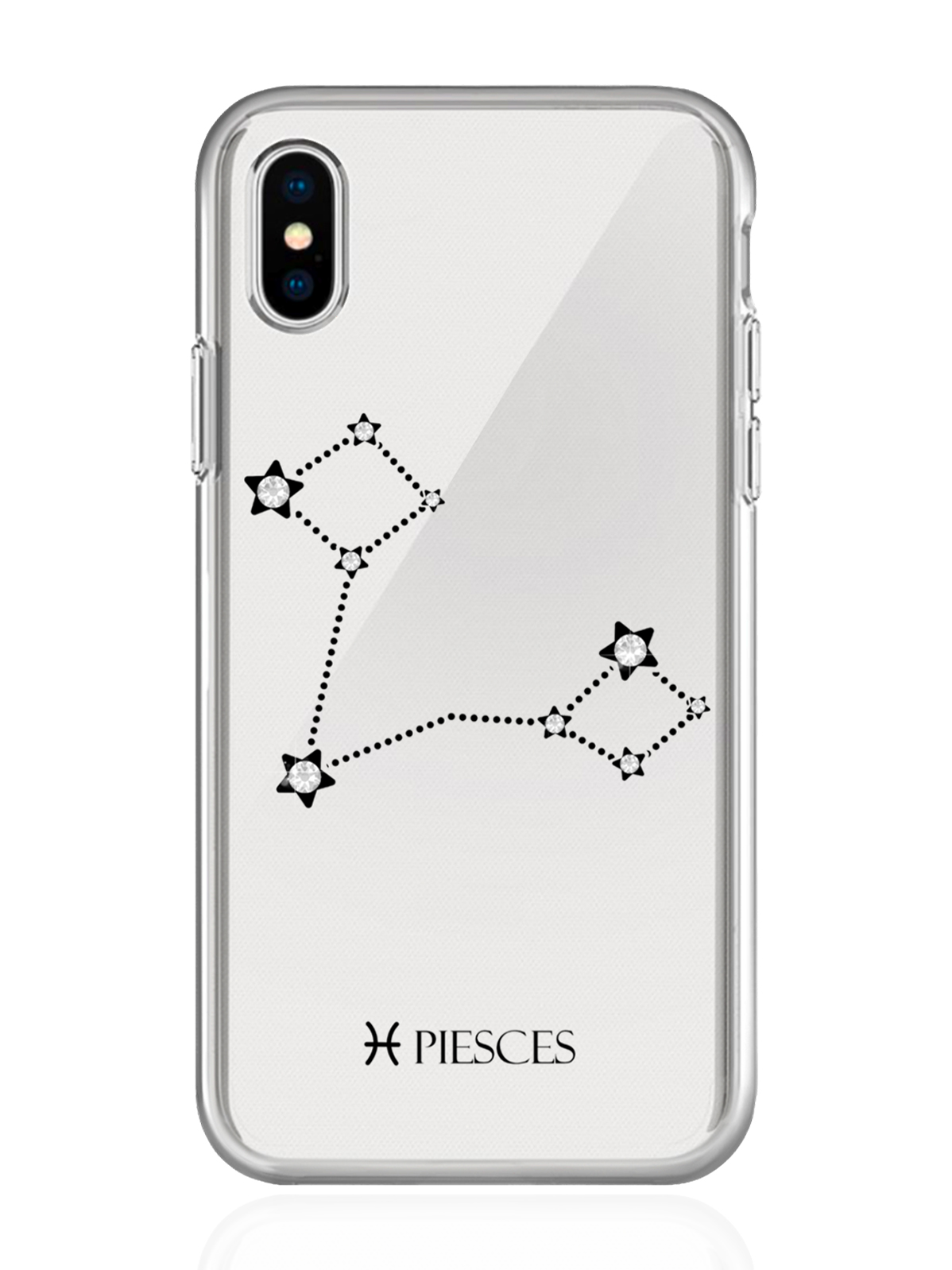 фото Чехол с инкрустацией кристаллами lux для iphone x/xs рыбы pisces musthavecase