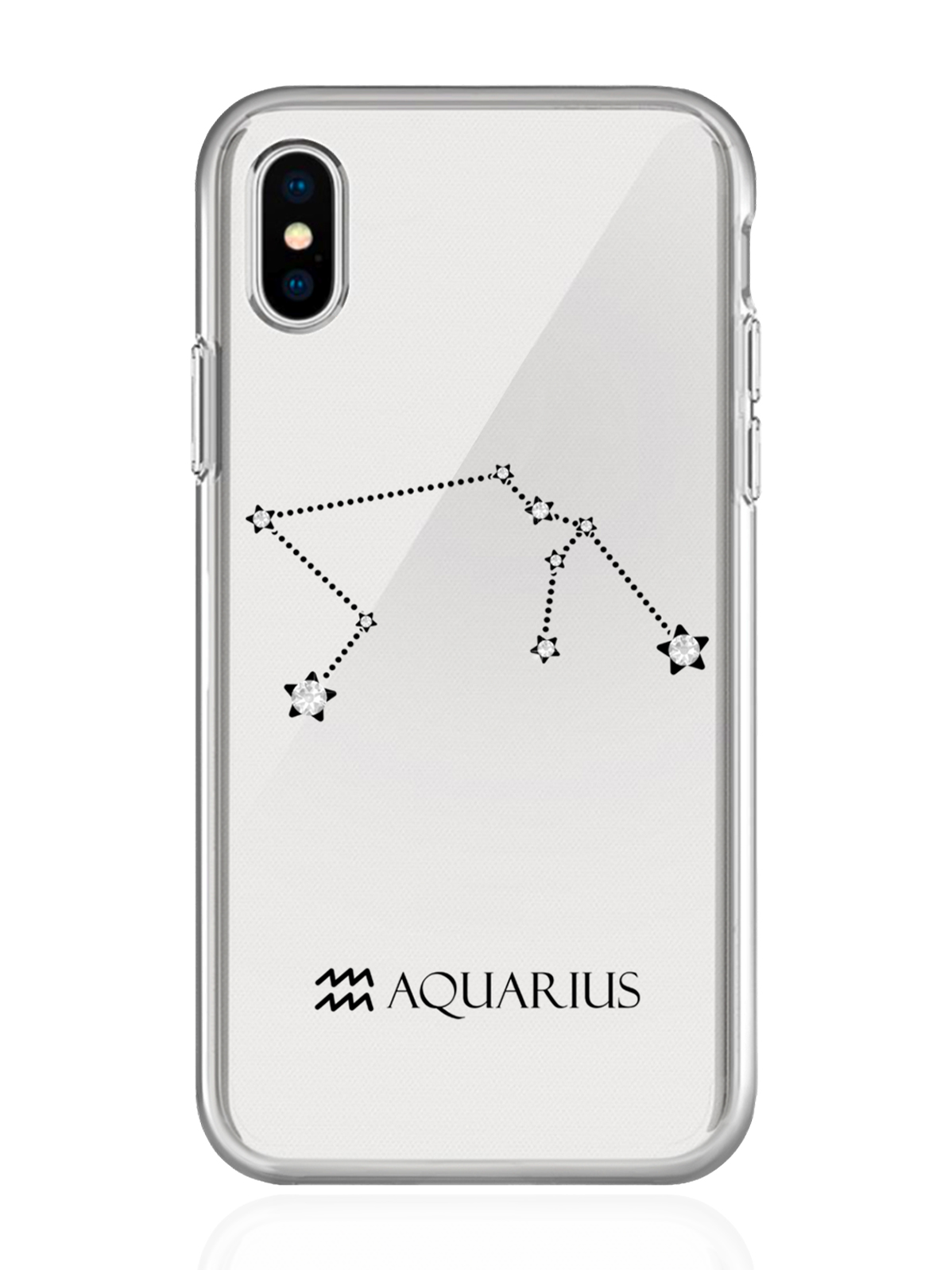 фото Чехол с инкрустацией кристаллами lux для iphone x/xs водолей aquarius musthavecase