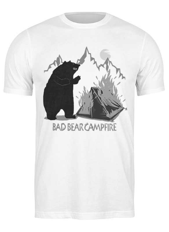 

Футболка мужская Printio Bad bear campfire белая L, Белый, Bad bear campfire