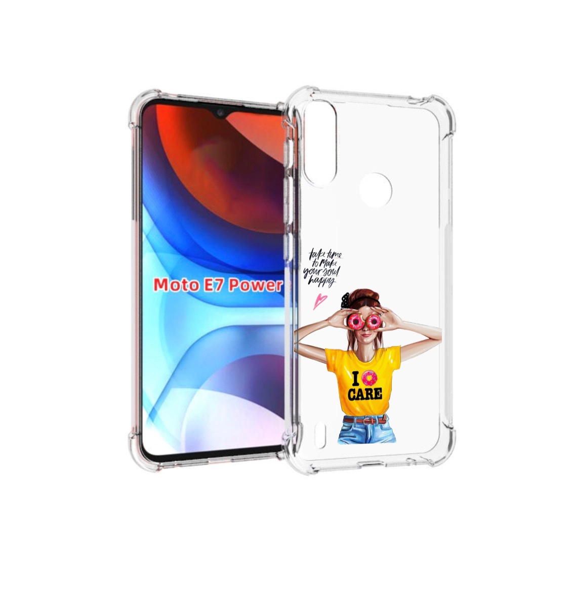 

Чехол MyPads Девушка-с-пончиками женский для Motorola Moto E7 Power, Прозрачный, Tocco