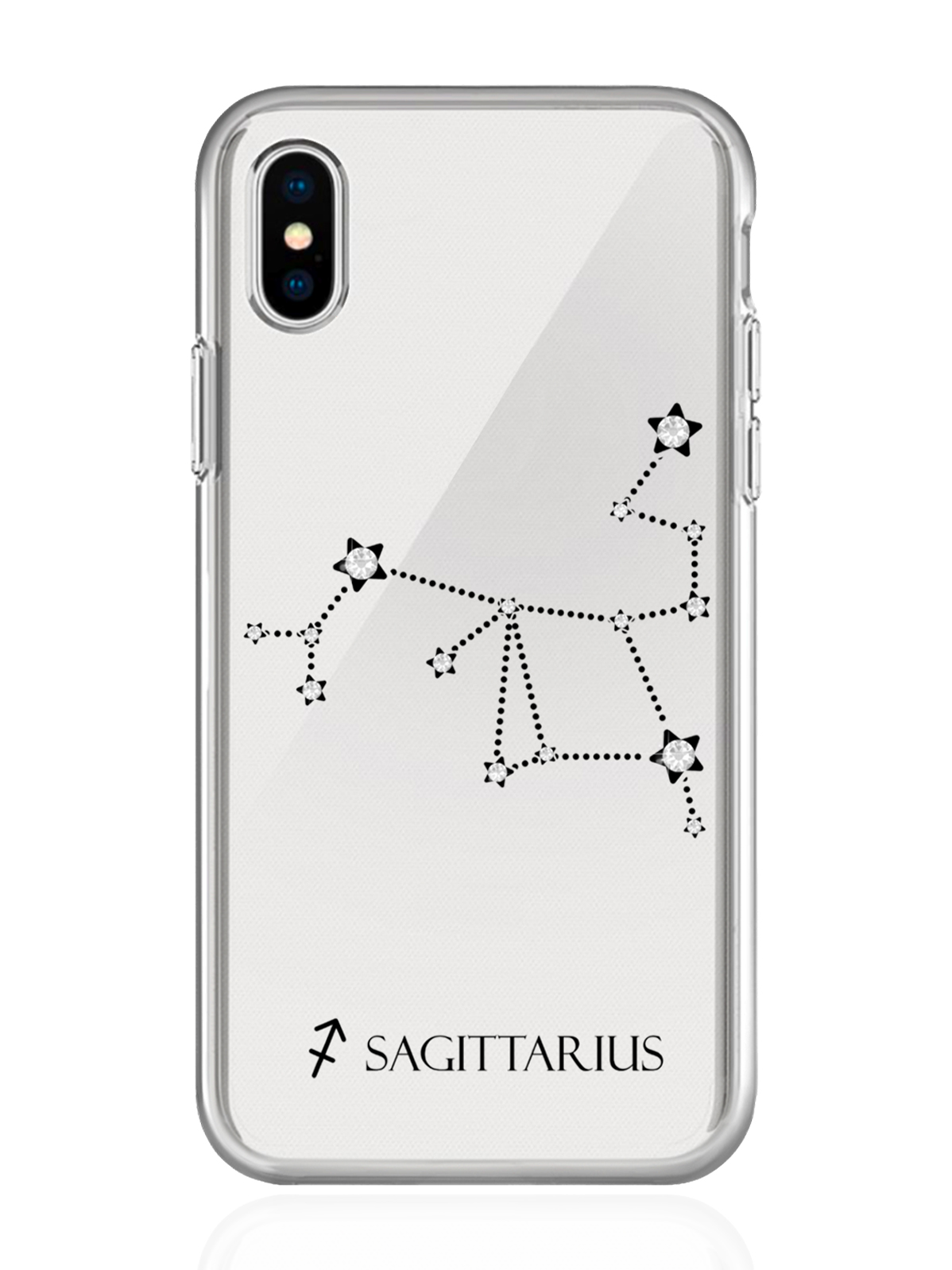 

Чехол с инкрустацией кристаллами Lux для iPhone X/XS Стрелец Sagittarius, Прозрачный, iPhone X/XS Знак зодиака Стрелец