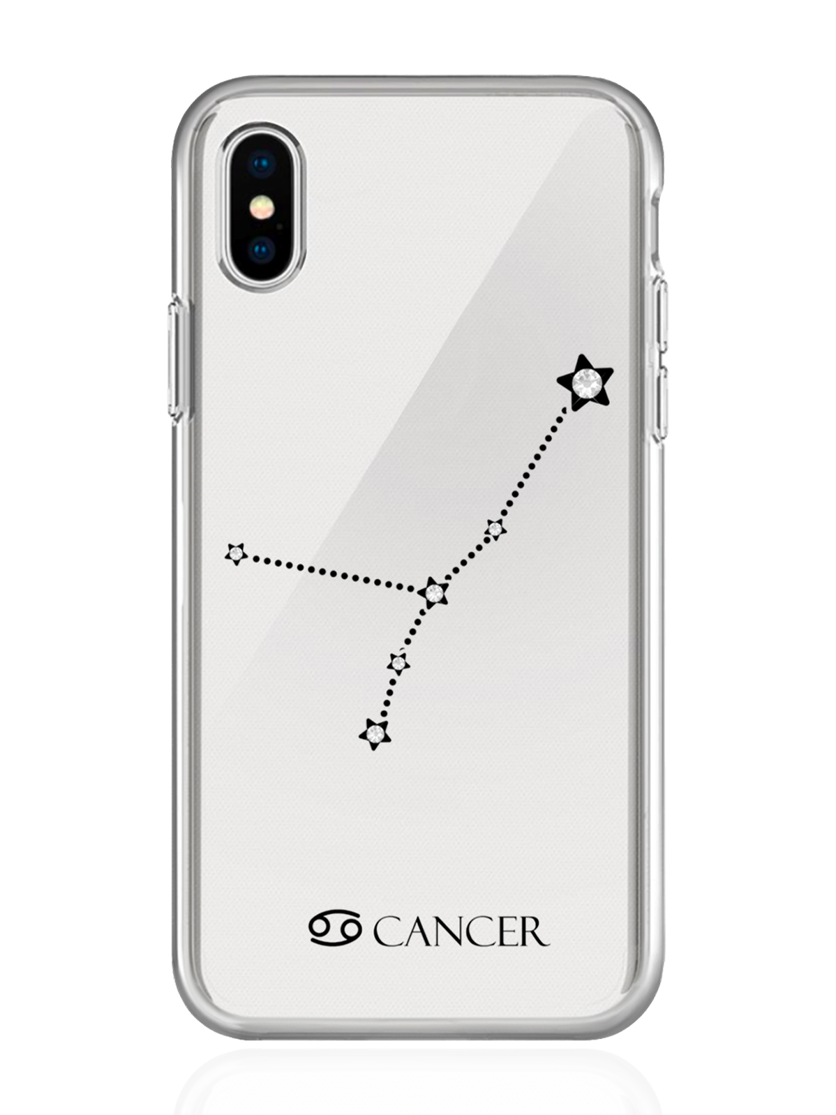 

Чехол с инкрустацией кристаллами Lux для iPhone X/XS Рак Cancer, Прозрачный, iPhone X/XS Знак зодиака Рак