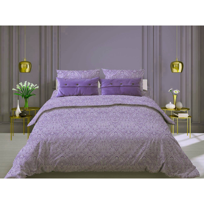 

Пододеяльник Ивановотекстиль Дамаск 180х215 см бязь фиолетовый, Дамаск фиолетовый