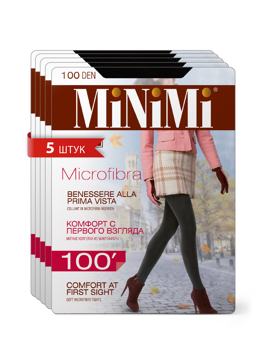 

Комплект колготок женских Minimi MICROFIBRA 100 (спайка 5 шт) черных, Черный, MICROFIBRA 100 (спайка 5 шт)