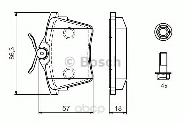 

Тормозные колодки Bosch дисковые 986494095