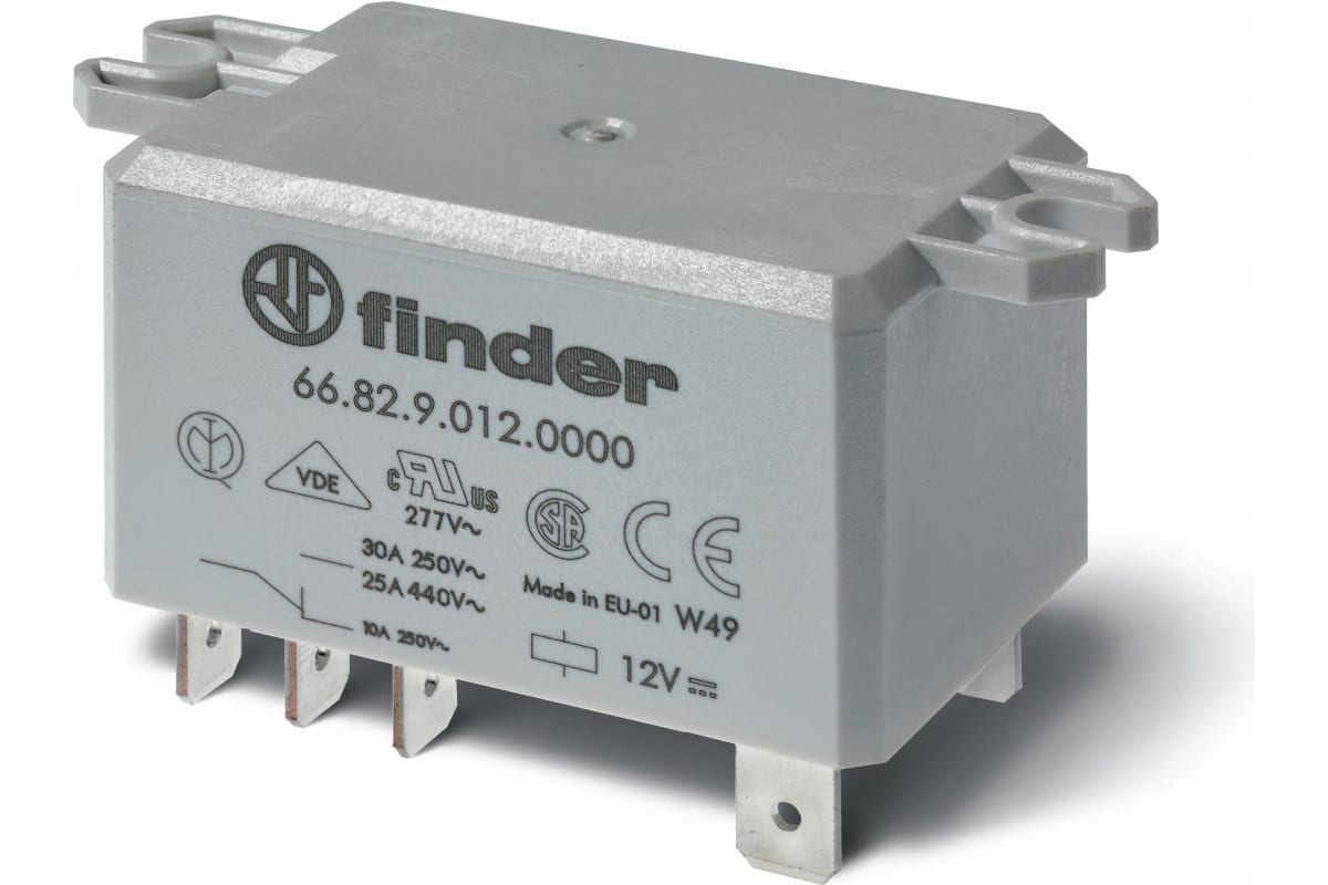 Силовое реле Finder 2но конт. 30а ;= 110в Dc; подключение через fAston, фланц монт., 66829