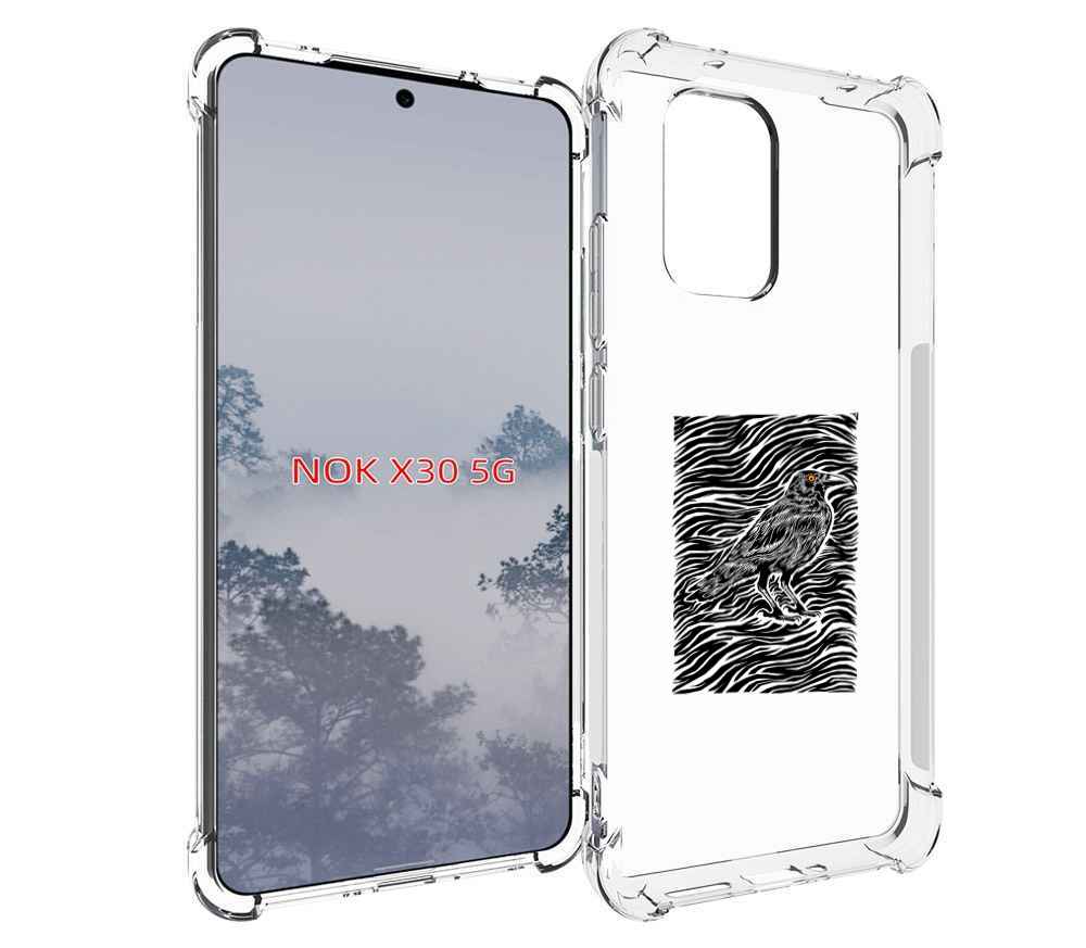 

Чехол MyPads ворон в абстракции для Nokia X30 5G, Tocco