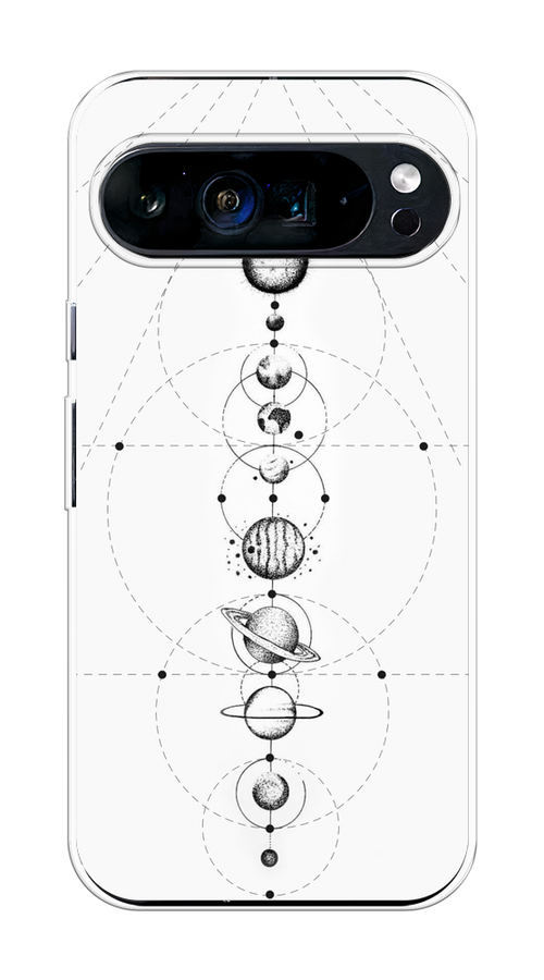 

Чехол на Google Pixel 9 Pro XL "Парад планет", Серый, 272150-1