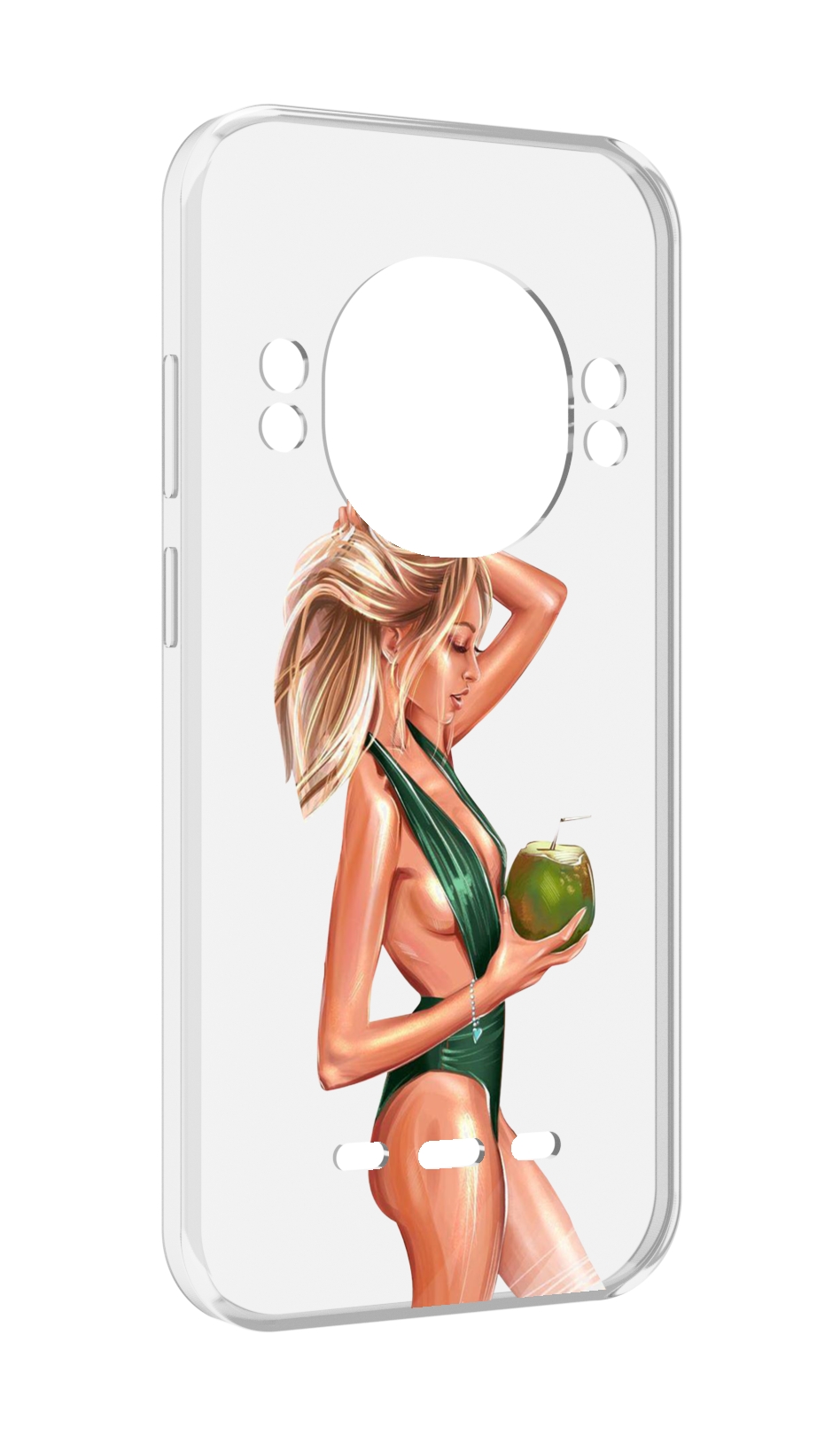 

Чехол MyPads девушка-с-кокосом-в-зеленом-купальнике женский для UleFone Power Armor 16 Pro, Прозрачный, Tocco