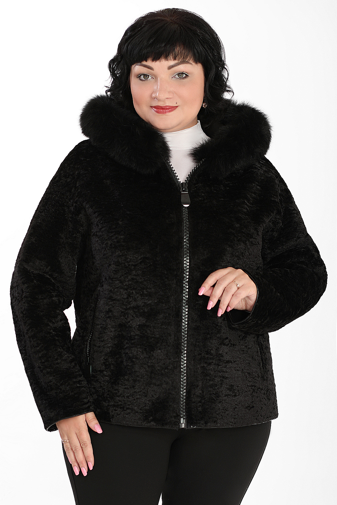 

Полушубок женский AlmondShop 026 616.С2 черный 58 RU, 026 616.С2