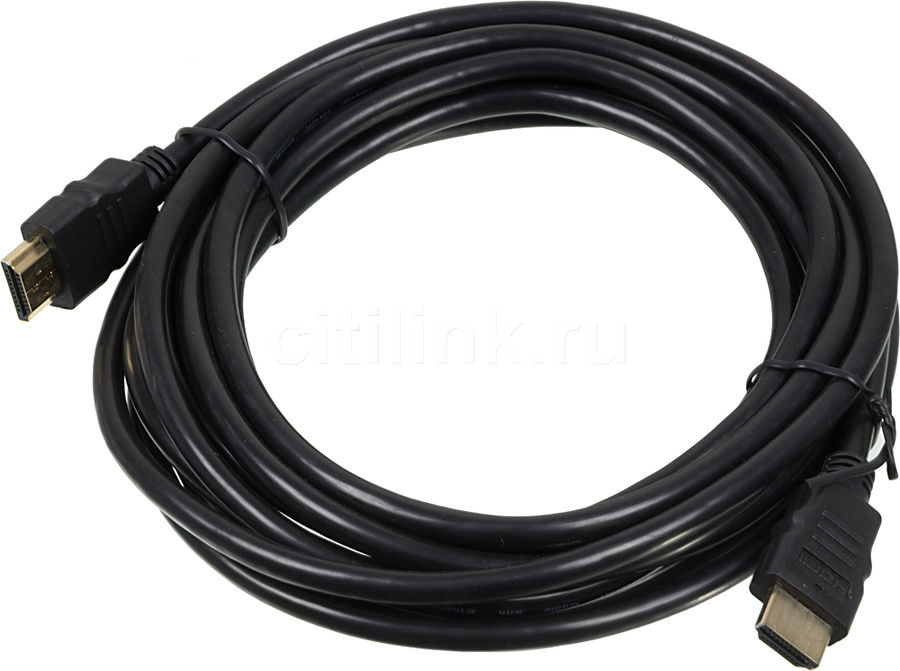 фото Кабель high speed hdmi-hdmi 5м black nobrand