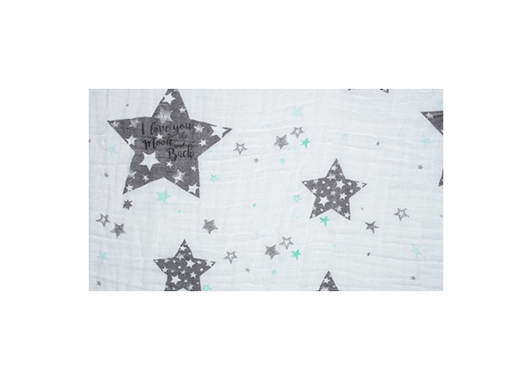 

Марлевка Peppy Embrace To The Moon Steel 100x125 см 120 г/м2 100% хлопок, Белый