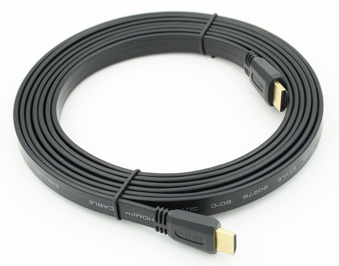 Кабель NoBrand Flat HDMI-HDMI 3м Black