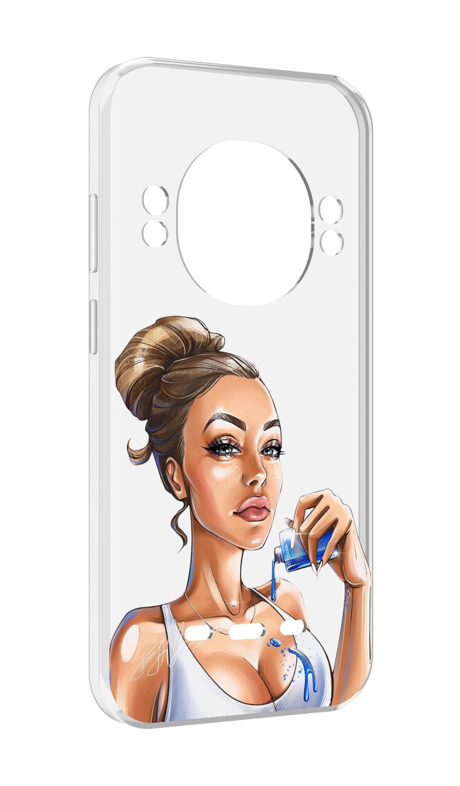 

Чехол MyPads девушка-пролила-краску женский для UleFone Power Armor 16 Pro, Прозрачный, Tocco