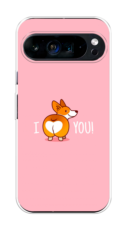 

Чехол на Google Pixel 9 Pro XL "Корги I love you", Розовый;коричневый;белый, 272150-1