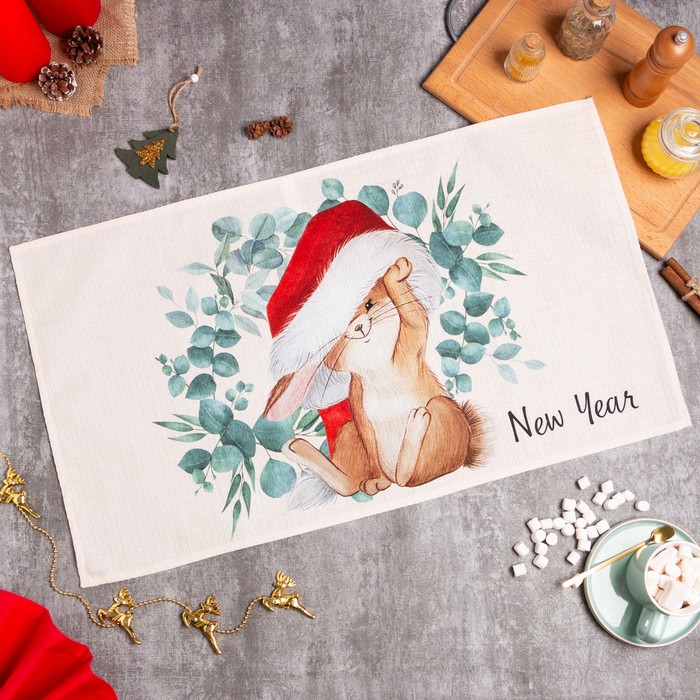 

Полотенце "Этель" Happy year 40х73 см, 100% хл, вафля 160 г/м2, Белый