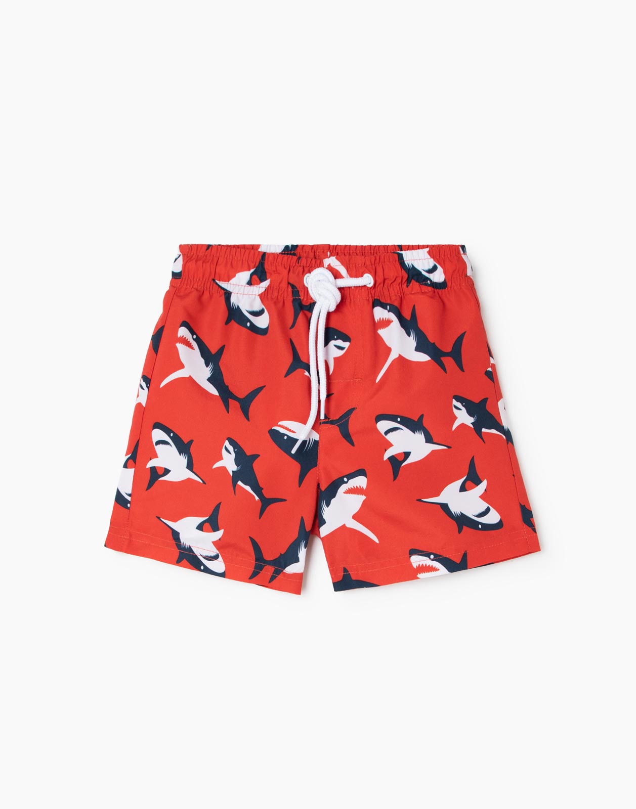 Красные пляжные шорты с принтом для мальчика р.128