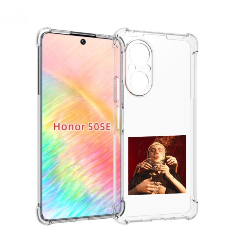 

Чехол бампер MyPads Slime face для Honor 50 SE противоударный, Прозрачный, Tocco