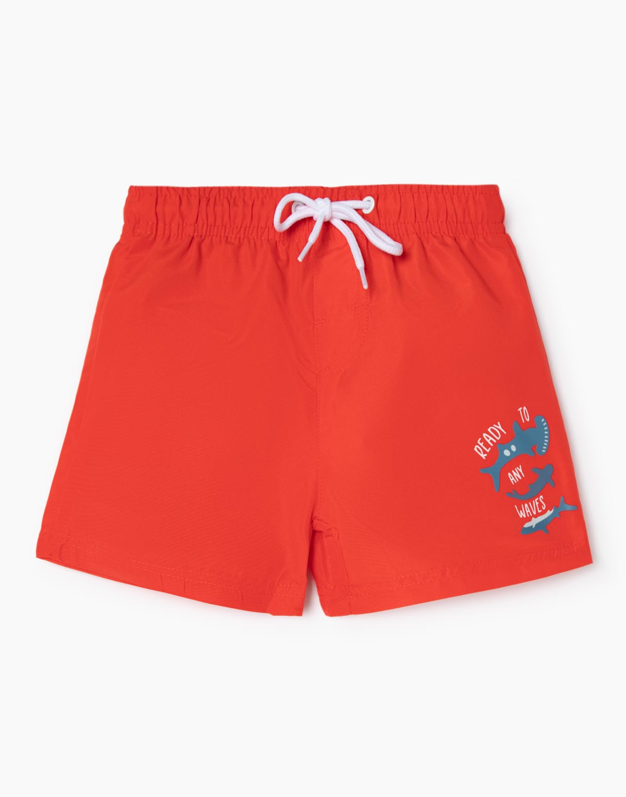 Красные пляжные шорты с принтом для мальчика р.128