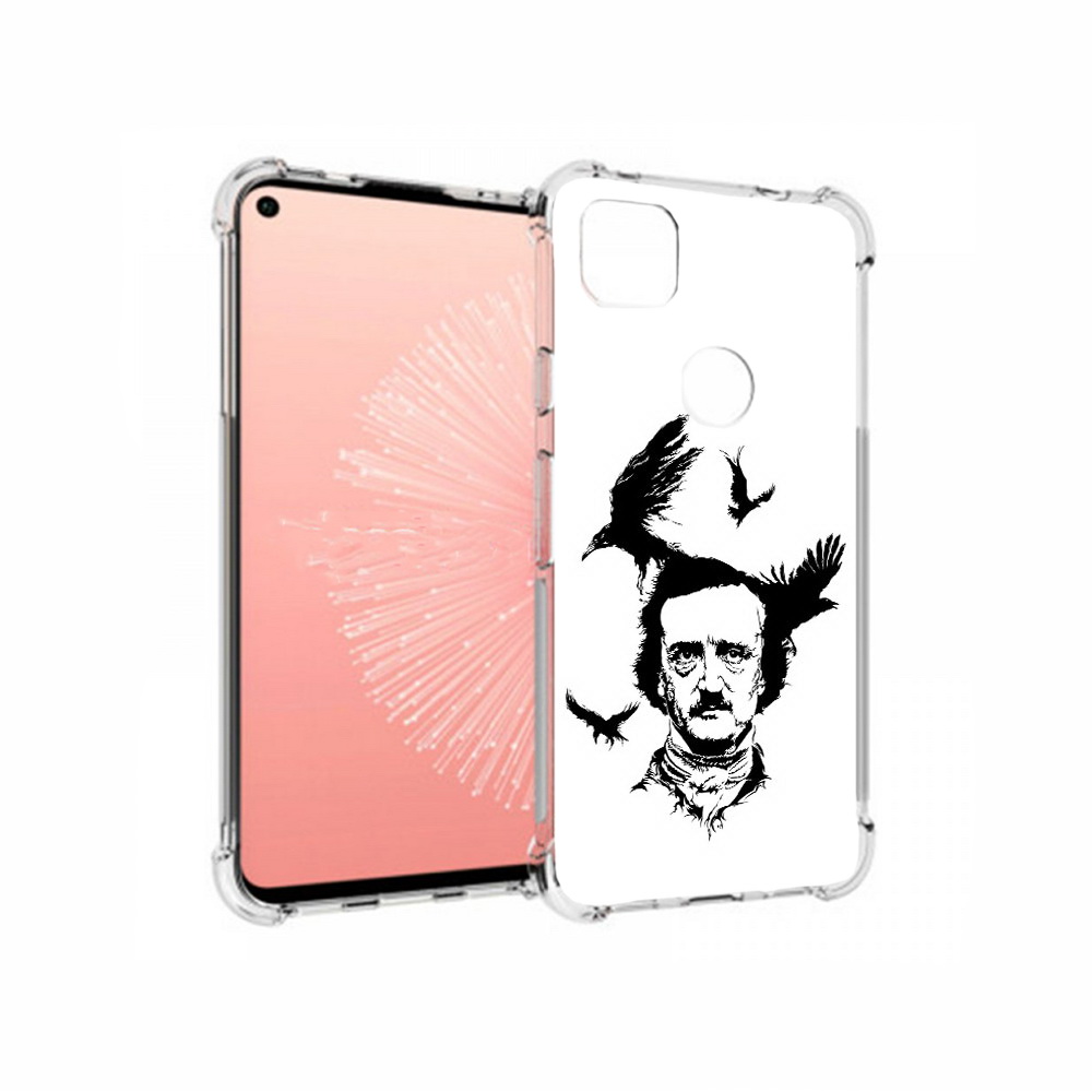 

Чехол MyPads Tocco для Google Pixel 4A Эдгар Аллан черно белый, Прозрачный, Tocco