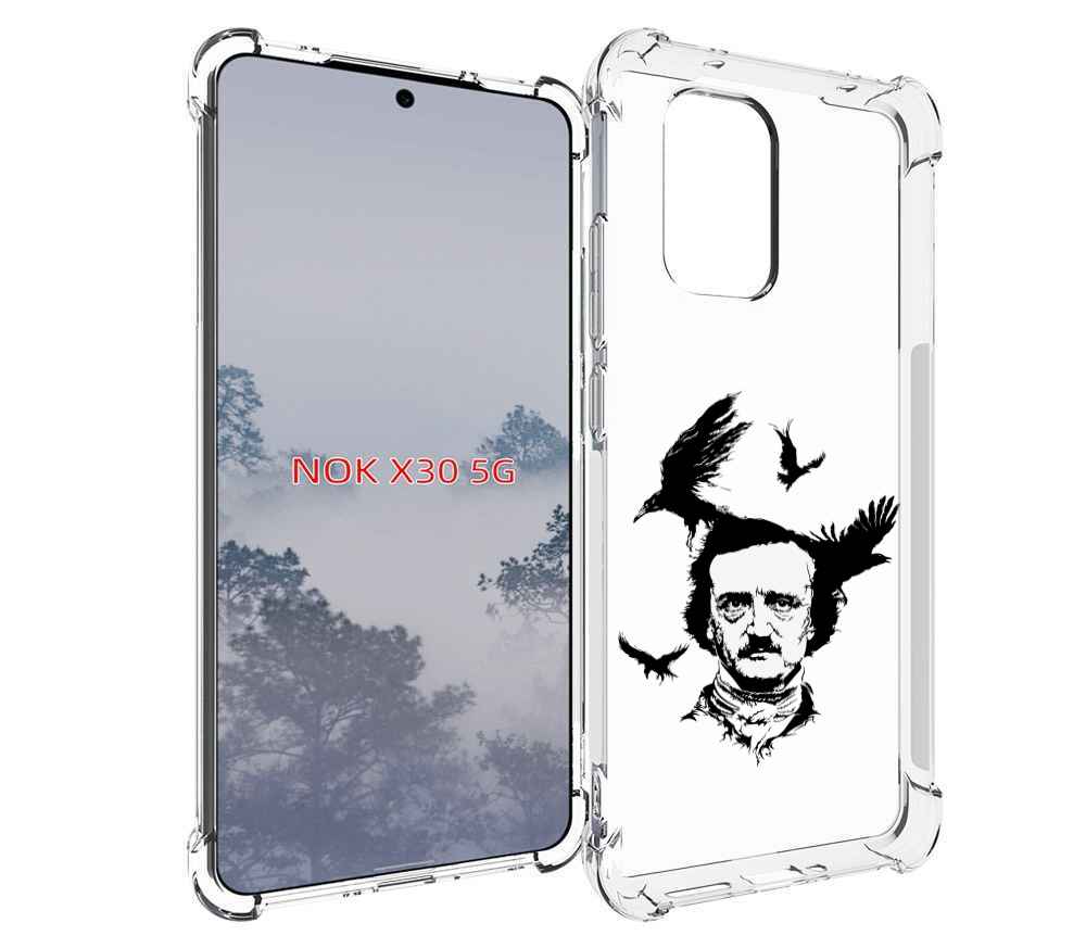 

Чехол MyPads Эдгар Аллан черно белый для Nokia X30 5G, Tocco