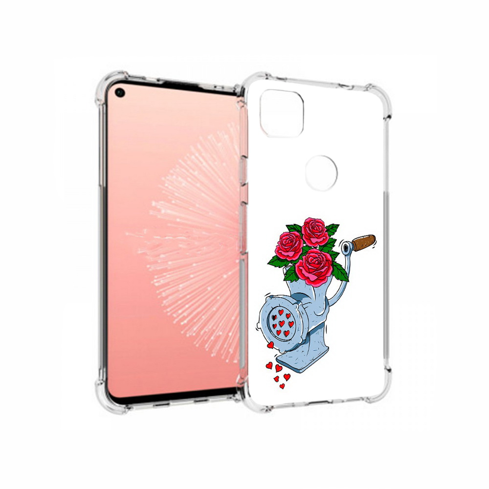 

Чехол MyPads Tocco для Google Pixel 4A Цветочные сердца, Прозрачный, Tocco