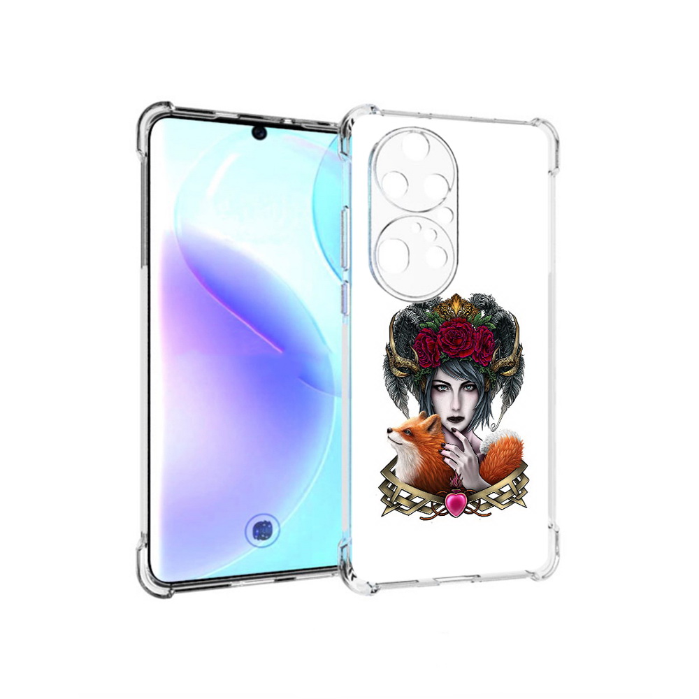 

Чехол MyPads Tocco для Huawei P50 Pro девушка с лисой, Прозрачный, Tocco