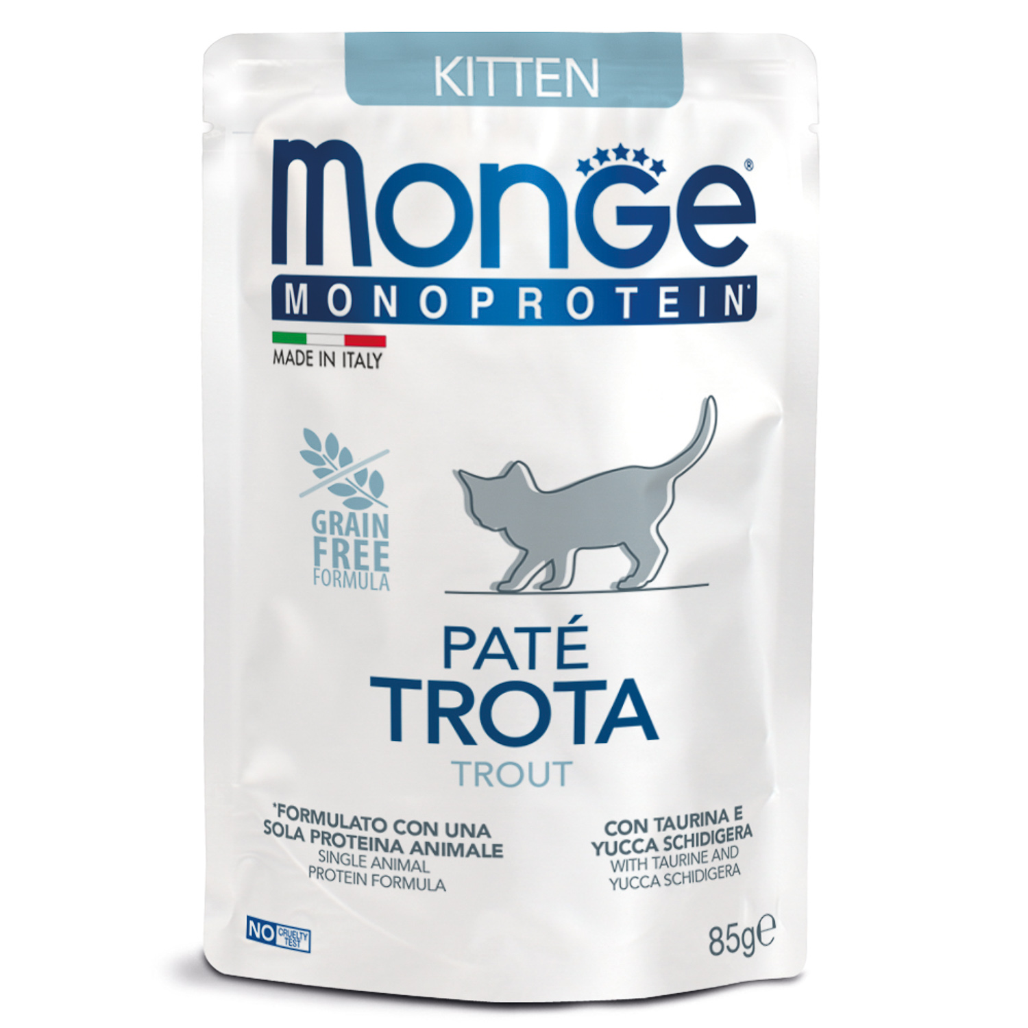 фото Влажный корм для котят monge cat monoprotein, форель, 14шт, 85г