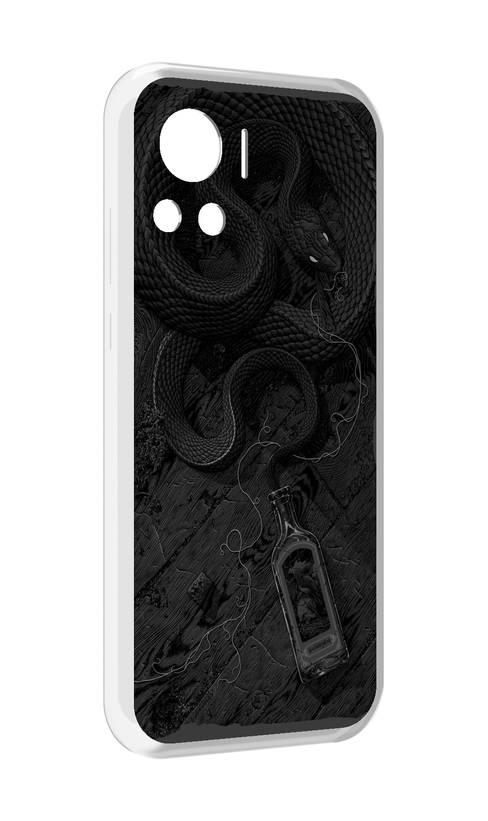 

Чехол MyPads змея с бутылкой для Motorola Edge 30 Ultra, Прозрачный, Tocco