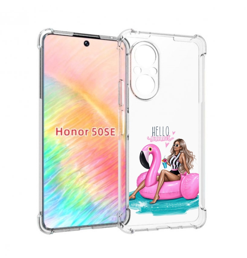 

Чехол бампер MyPads Hello-summer для Honor 50 SE противоударный, Прозрачный, Tocco