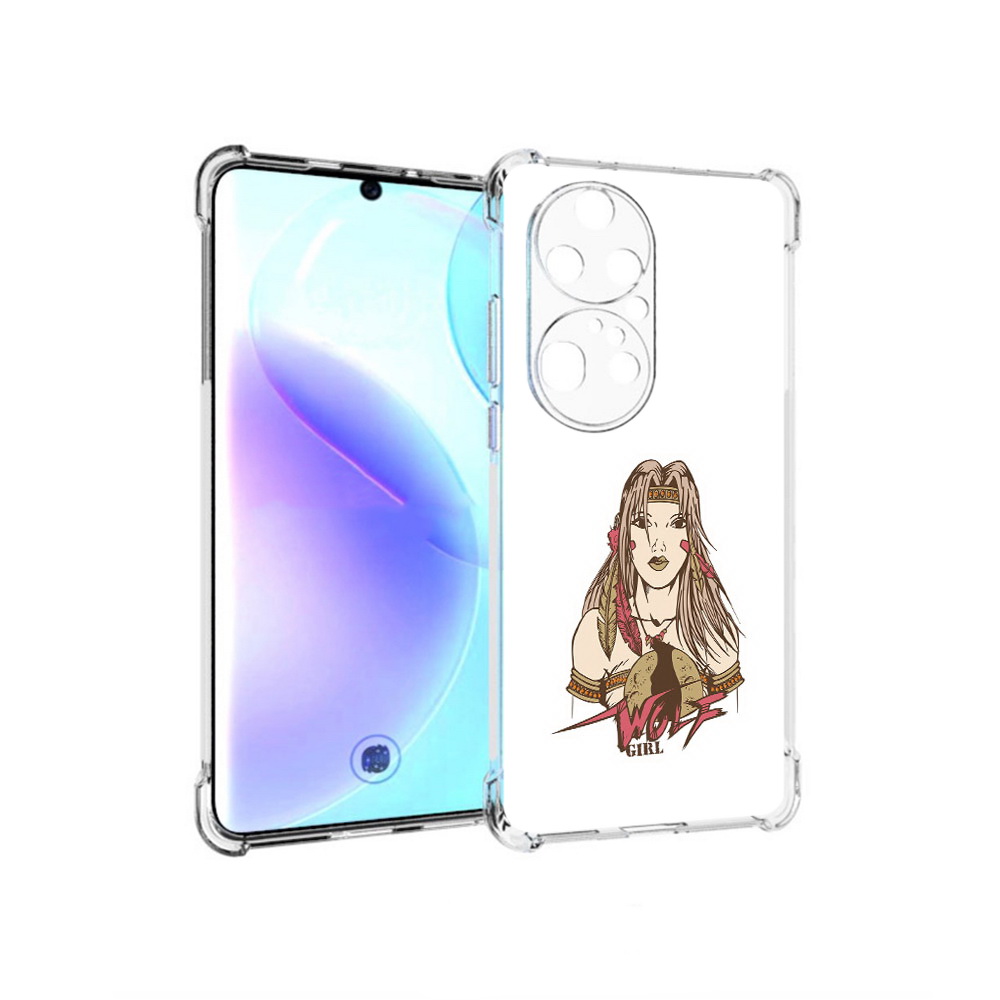 

Чехол MyPads Tocco для Huawei P50 Pro девушка волк, Прозрачный, Tocco