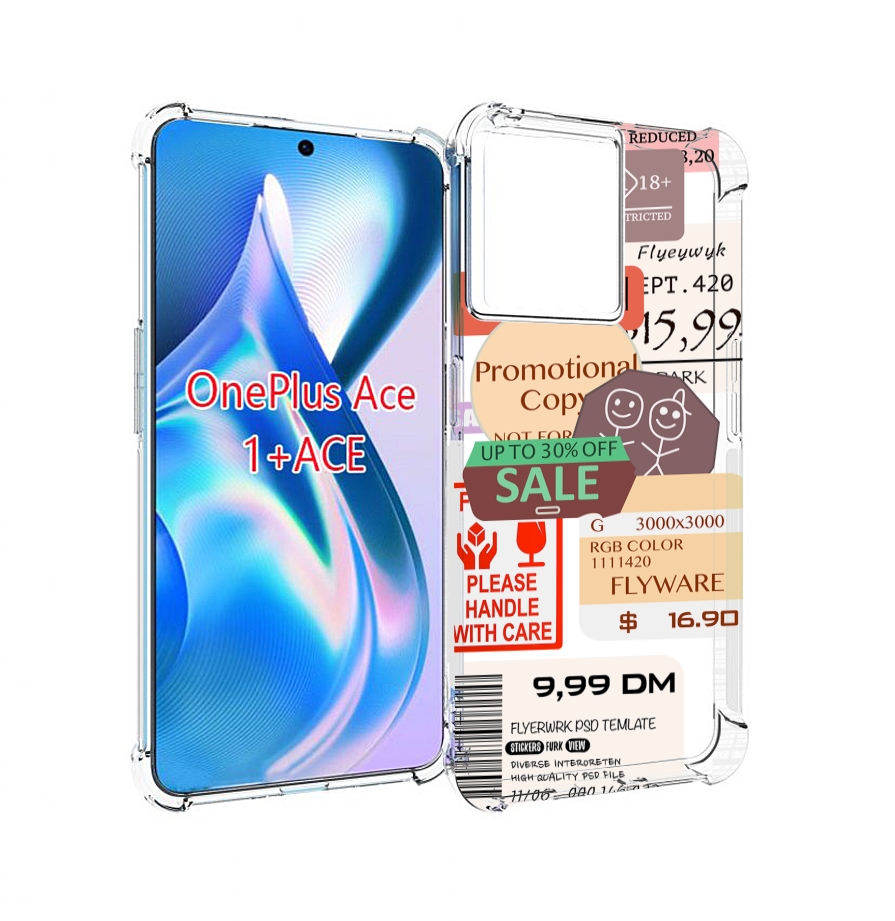 

Чехол MyPads скидочные-купоны-принт для OnePlus Ace, Прозрачный, Tocco